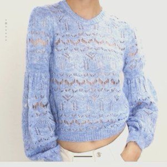 Zara Tops - Zara Baby Blue Balloon Sleeve Knit